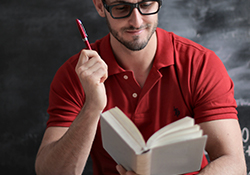 Reading a book 